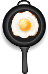 fried egg on a frying pan