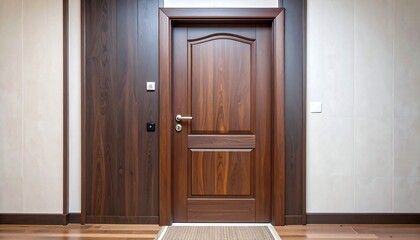 Interior door in a modern hallway