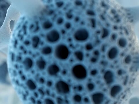blue sponge on a white background