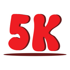 lettering 5k red with shadow