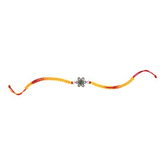 Elegant red thread Silver Rakhi celebrating the sacred bond of Raksha Bandhan.