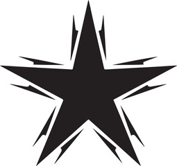 Obraz premium Gothic Neo-Tribal Star Icon Set, Minimal Dark Vector Design, Star Silhouette Vector Icon.