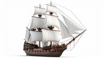 pirate ship isolated on white