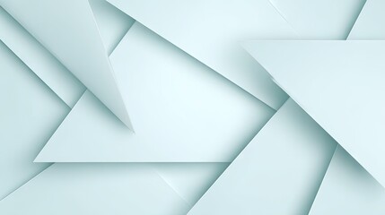 Abstract geometric design of overlapping triangles in light teal.