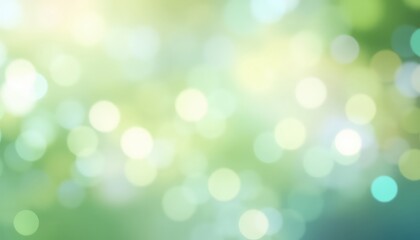 Obraz premium Softly colored spring background of blended green and white bokeh creating a dreamy atmosphere of freshness and light