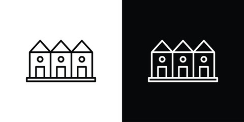 Terraced Houses icon symbol, logo illustration. Vector graphics