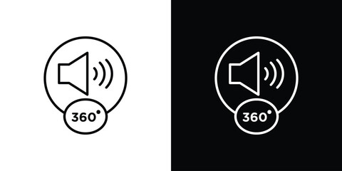 Surround sound icon symbol, logo illustration. Vector graphics