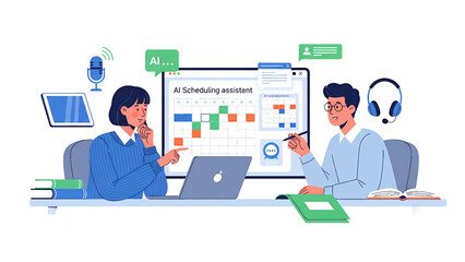 Software development team working on a project with robotic automation and system integration.