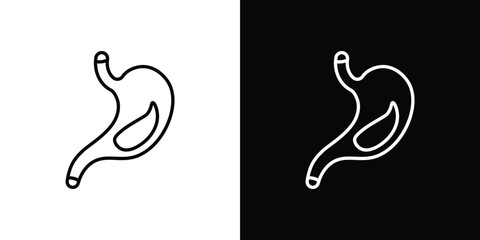 Stomach with Liquids icon symbol, logo illustration. Vector graphics