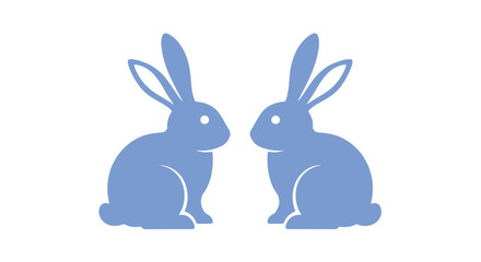 Obraz premium two rabbits in the shape of heart