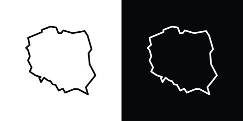 Poland icon symbol, logo illustration. Vector graphics