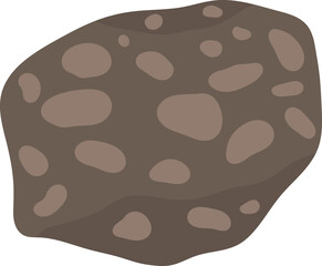 Brown conglomerate rock specimen. Sedimentary rock. Stone sample