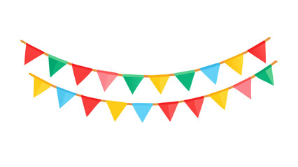 Fototapeta premium Carnival garland with flags border corner graphics 