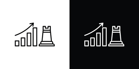 Marketing strategy icon symbol, logo illustration. Vector graphics
