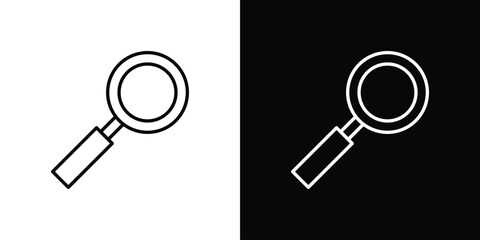 Magnifying glass icon symbol, logo illustration. Vector graphics