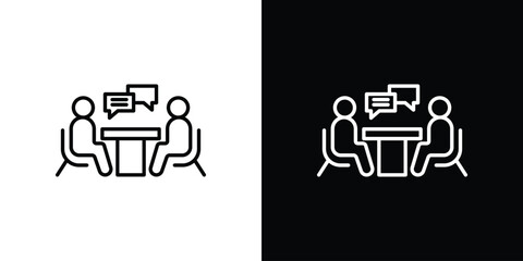 Job interview icon symbol, logo illustration. Vector graphics © Pop