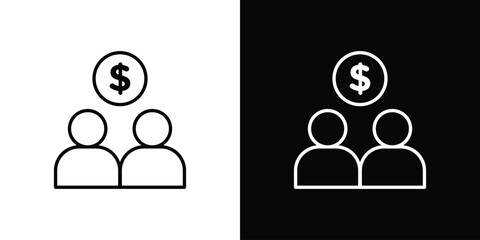 Joint account icon symbol, logo illustration. Vector graphics.