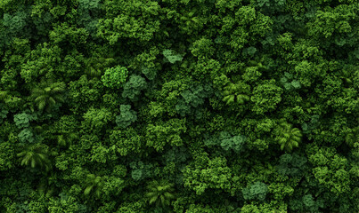 Lush green forest canopy aerial view nature texture background