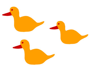 A cute cartoon duckling drawn with crayons, happily swimming in water, styled with childlike charm and soft colors. Style retro