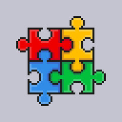 Obraz premium colorful puzzles in pixel art