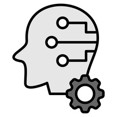 Artificial Intelligence lineal color icon