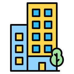 Office Space lineal color icon