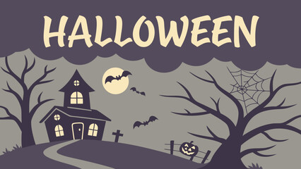 halloween background with haunted house