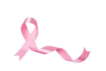 breast cancer awareness month, waving ribbon isolated with clipping path on white background. mother and world cancer day concept