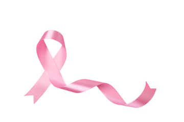 breast cancer awareness month, waving ribbon isolated with clipping path on white background. mother and world cancer day concept