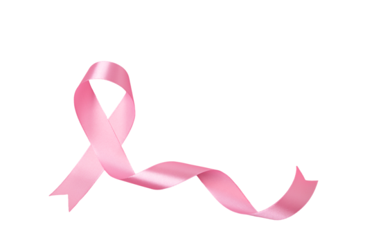breast cancer awareness month, waving ribbon isolated with clipping path on white background. mother and world cancer day concept