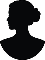 Elegant woman profile silhouette with hair bun and classic style