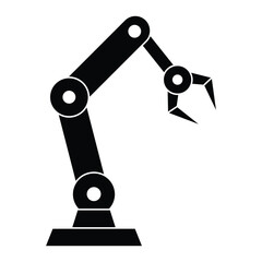 Industrial robotic arm color ico n. Robot hand. Isolated vector illustration.