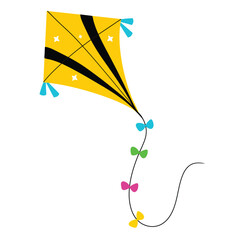 kite flat clipart vector illustration. Kite vector illustration. Flat kite icon. Wind. Freedom concept. © Nabilatun Nadiyah
