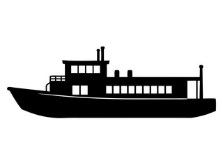 Barge   black silhouette vector illlustartion,Barge  ship icon
