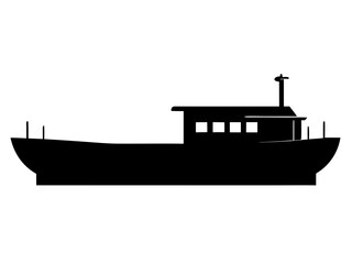 Obraz premium Barge black silhouette vector illlustartion,Barge ship icon