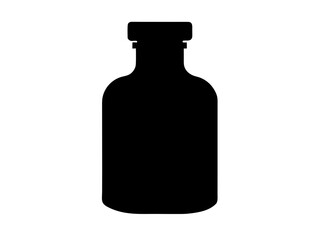 Medicine Bottle   icon,Liquid Medicine Bottle  black silhouette vector