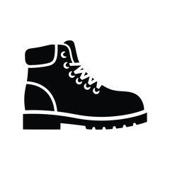 Vector art of a sturdy boot isolated on white background, representing outdoor adventure, hiking, and reliable footwear for work and protection in various conditions