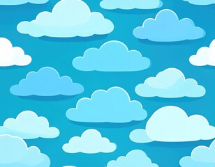 Cartoon Clouds Pattern Background