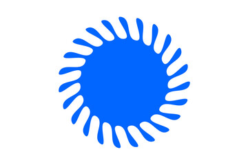 Blue abstract sunburst shape for creative digital artwork, icons, highlights, and modern design elements