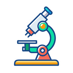 Colorful microscope illustration in flat design style  