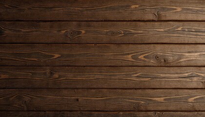 Obraz premium Detailed horizontal pattern of darkly stained wooden planks showing their beautiful, natural wood grain textures