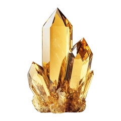 Shining Golden Crystal: Capturing the beauty of a radiant golden crystal cluster. With captivating glow, the crystal shines with energy and light. 