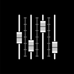 Sound mixer controller icon isolated on black background
