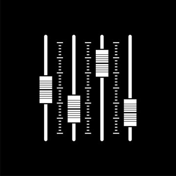 Sound mixer controller icon isolated on black background