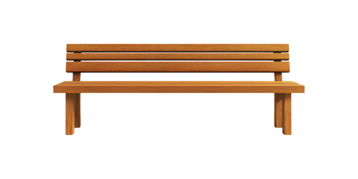 Wooden Bench: A simple and classic wooden bench, a symbol of relaxation and leisure, inviting you to take a seat and enjoy the serenity.