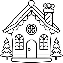 Obraz premium christmas gingerbread house vector