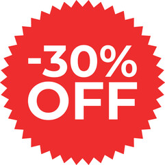 Discount Label up to 30% Off Vector Template Design Illustration