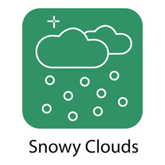 Snow Cloud Vector Illustration with Light Snowfall and Cold Weather Concept