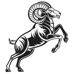 Powerful vector mascot of Aries, the charging ram zodiac sign.