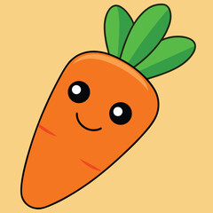 A collection of adorable cartoon illustrations featuring smiling carrot
